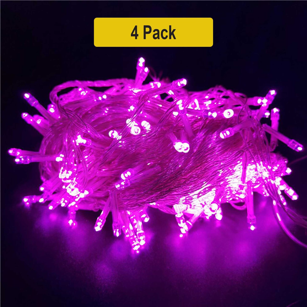 Black Wire LED String Lights – 100 LEDs, Multifunction, Cool-Touch, Halloween & Events